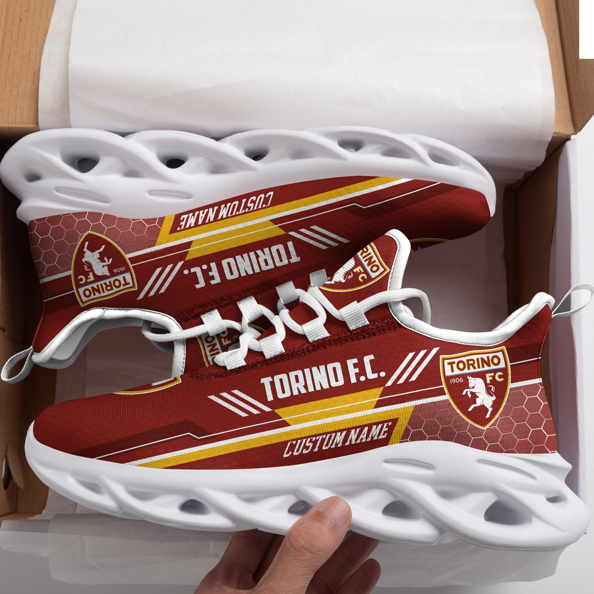 Torino F.C Custom Personalized Max Soul Sneakers Shoes - Famjoys Torino F.C Custom Personalized Max Soul Sneakers Shoes - Famjoys
