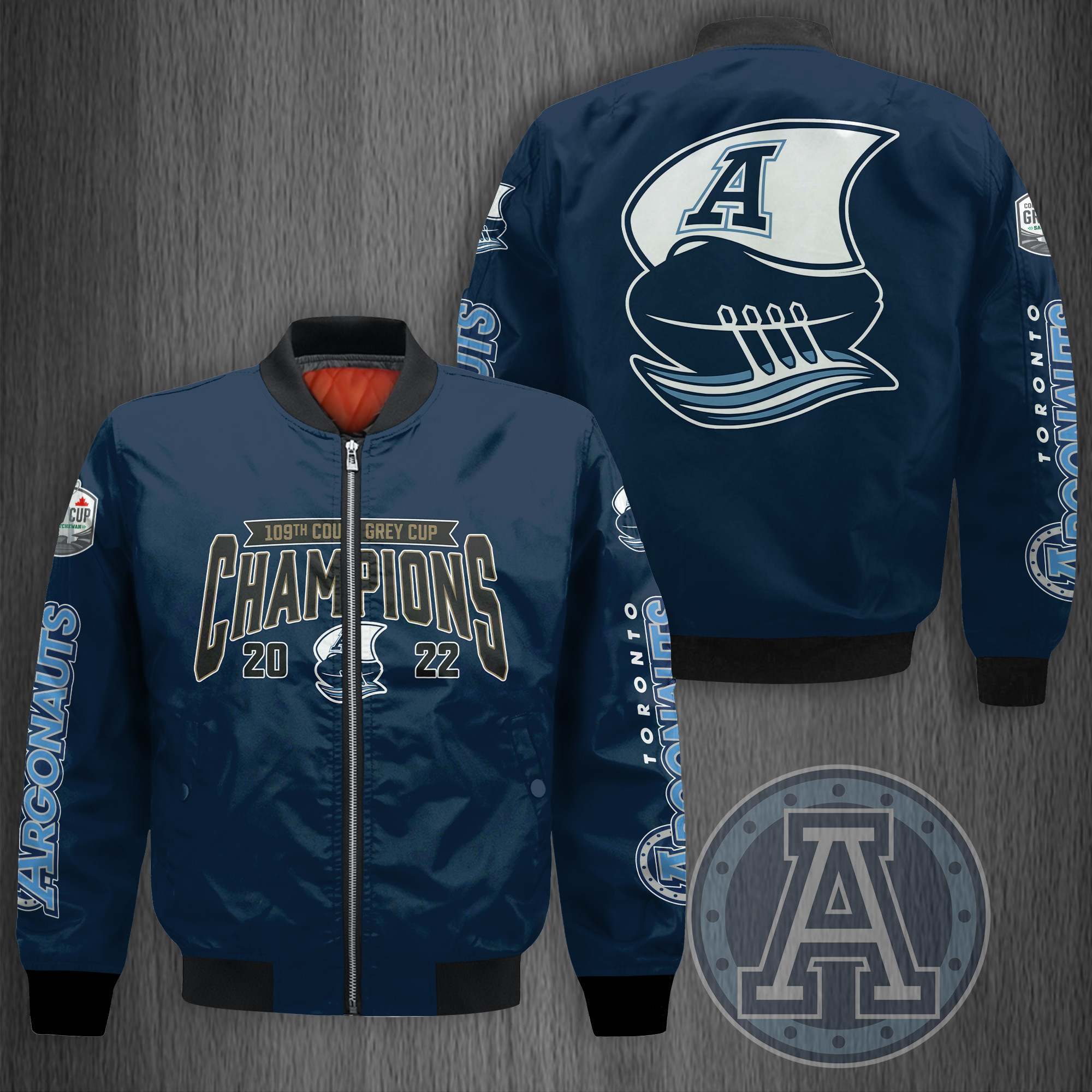 Toronto Argonauts 109 Grey Cup Champions Bomber Jacket Ver 4 - Famjoys Toronto Argonauts 109 Grey Cup Champions Bomber Jacket Ver 4 - Famjoys