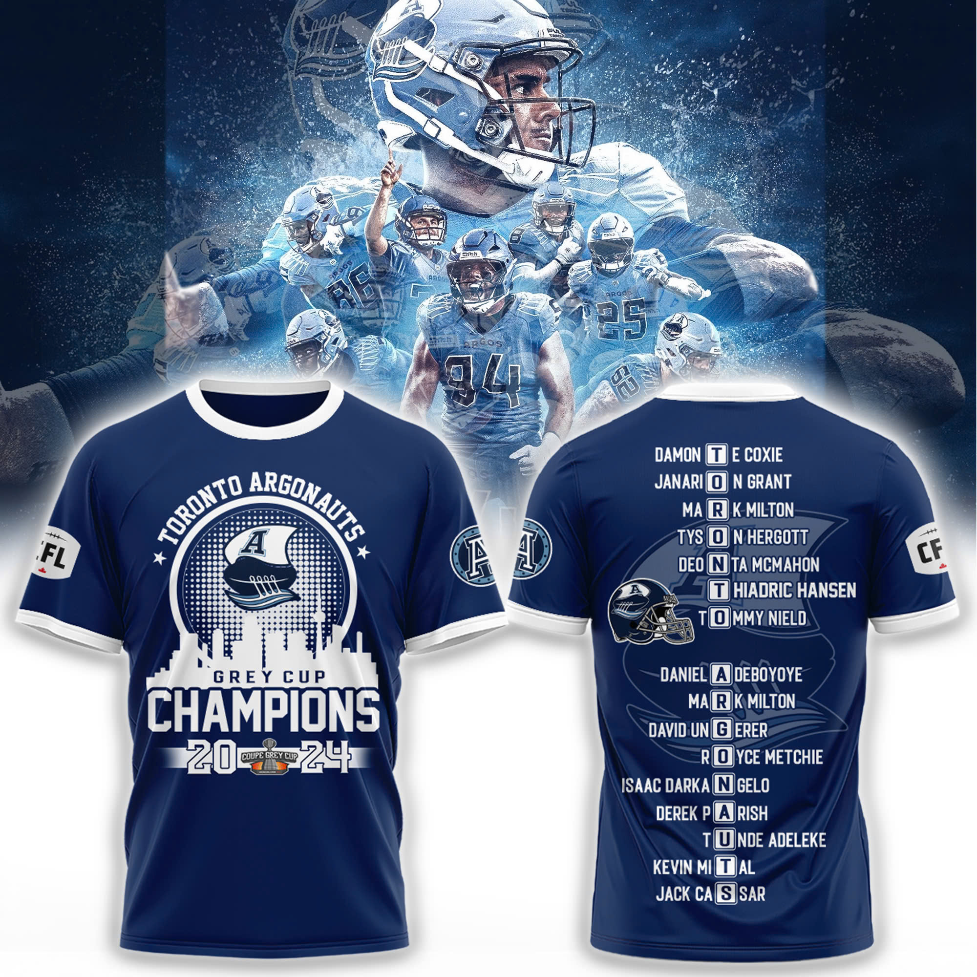 Toronto Argonauts 111th Grey Cup Champions Combo Tshirt | Cap | Jogger - Famjoys Toronto Argonauts 111th Grey Cup Champions Combo Tshirt | Cap | Jogger - Famjoys