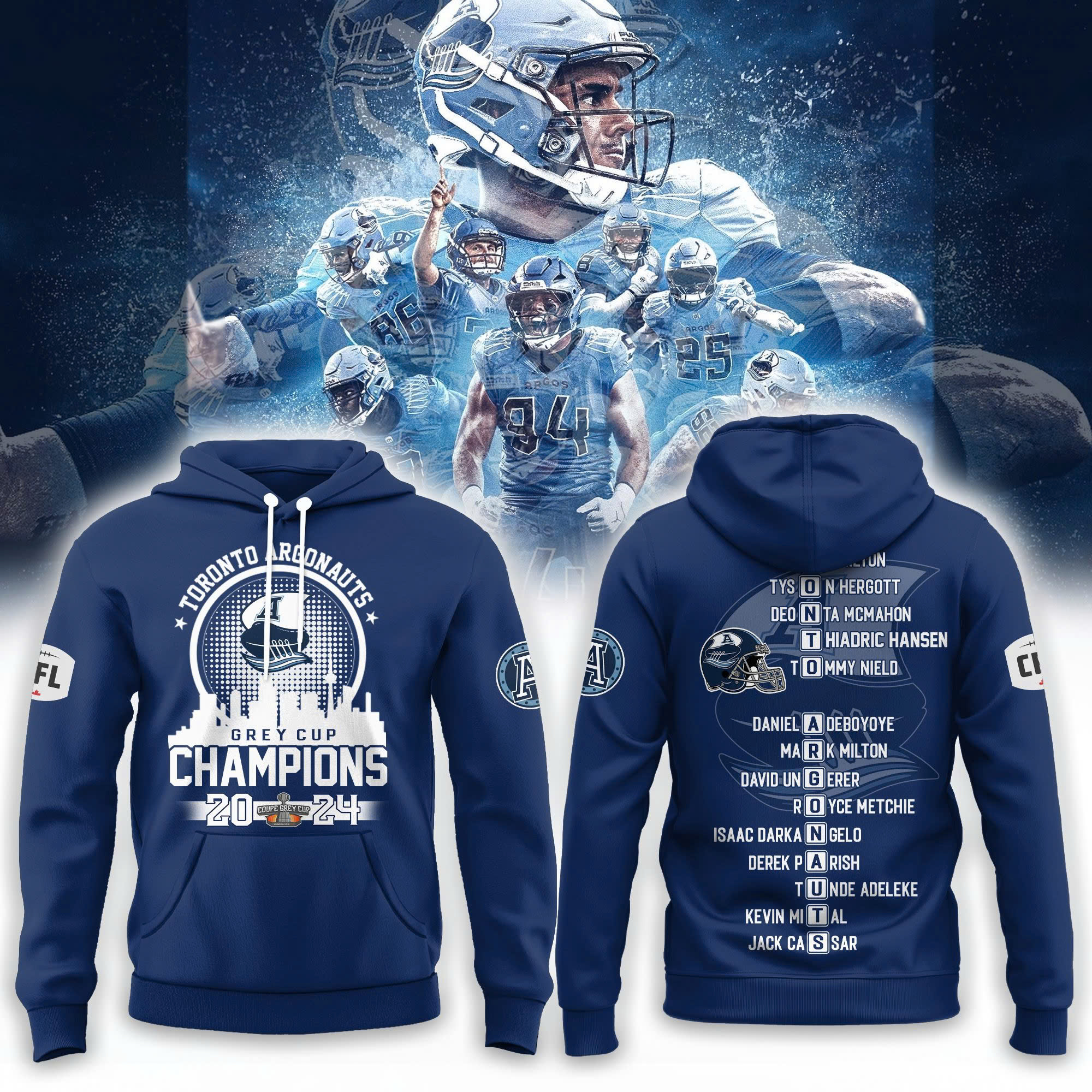 Toronto Argonauts 111th Grey Cup Champions Combo Tshirt | Cap | Jogger - Famjoys Toronto Argonauts 111th Grey Cup Champions Combo Tshirt | Cap | Jogger - Famjoys