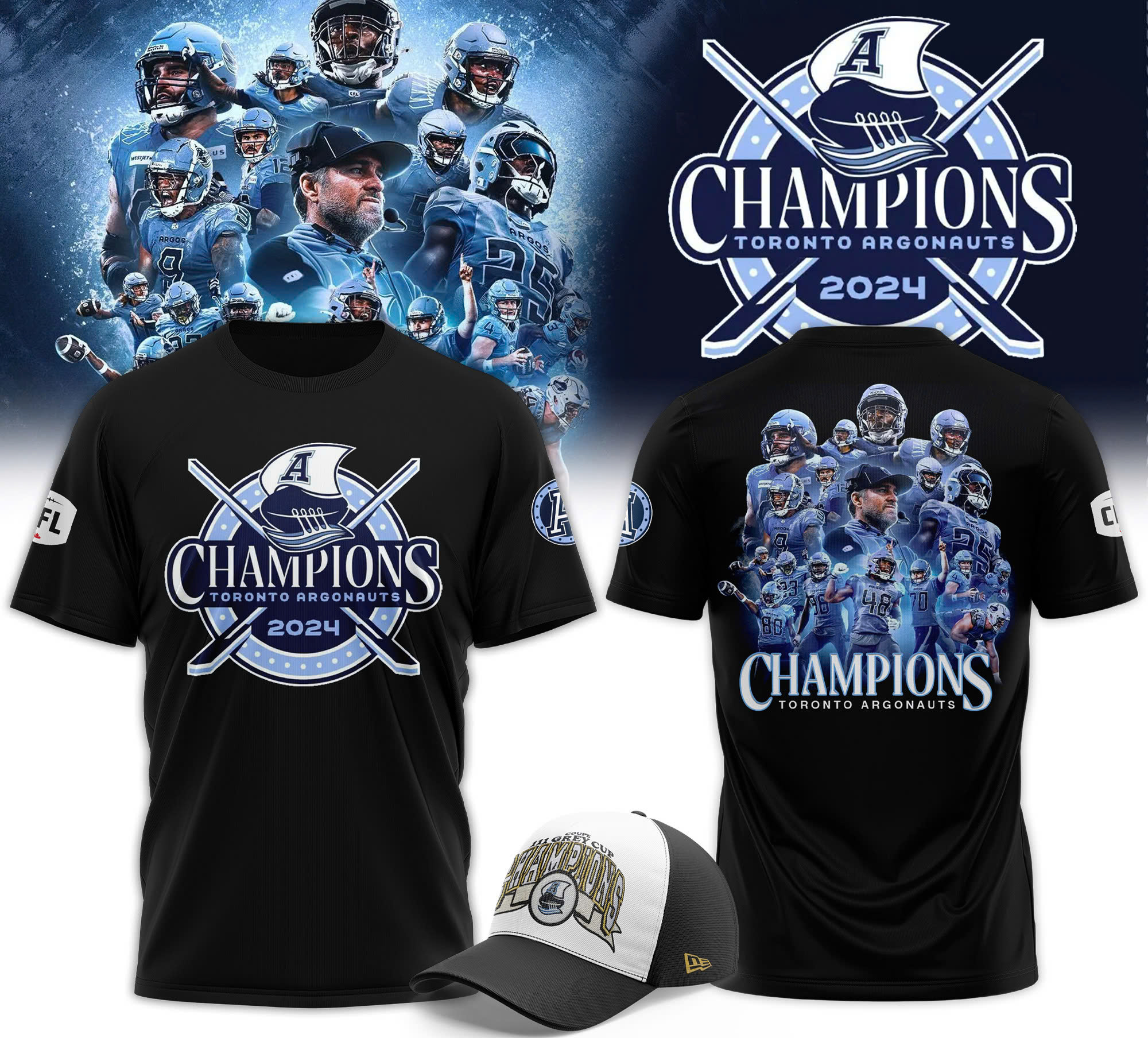 Toronto Argonauts Grey Cup Champs Locker Room Tee - Famjoys Toronto Argonauts Grey Cup Champs Locker Room Tee - Famjoys