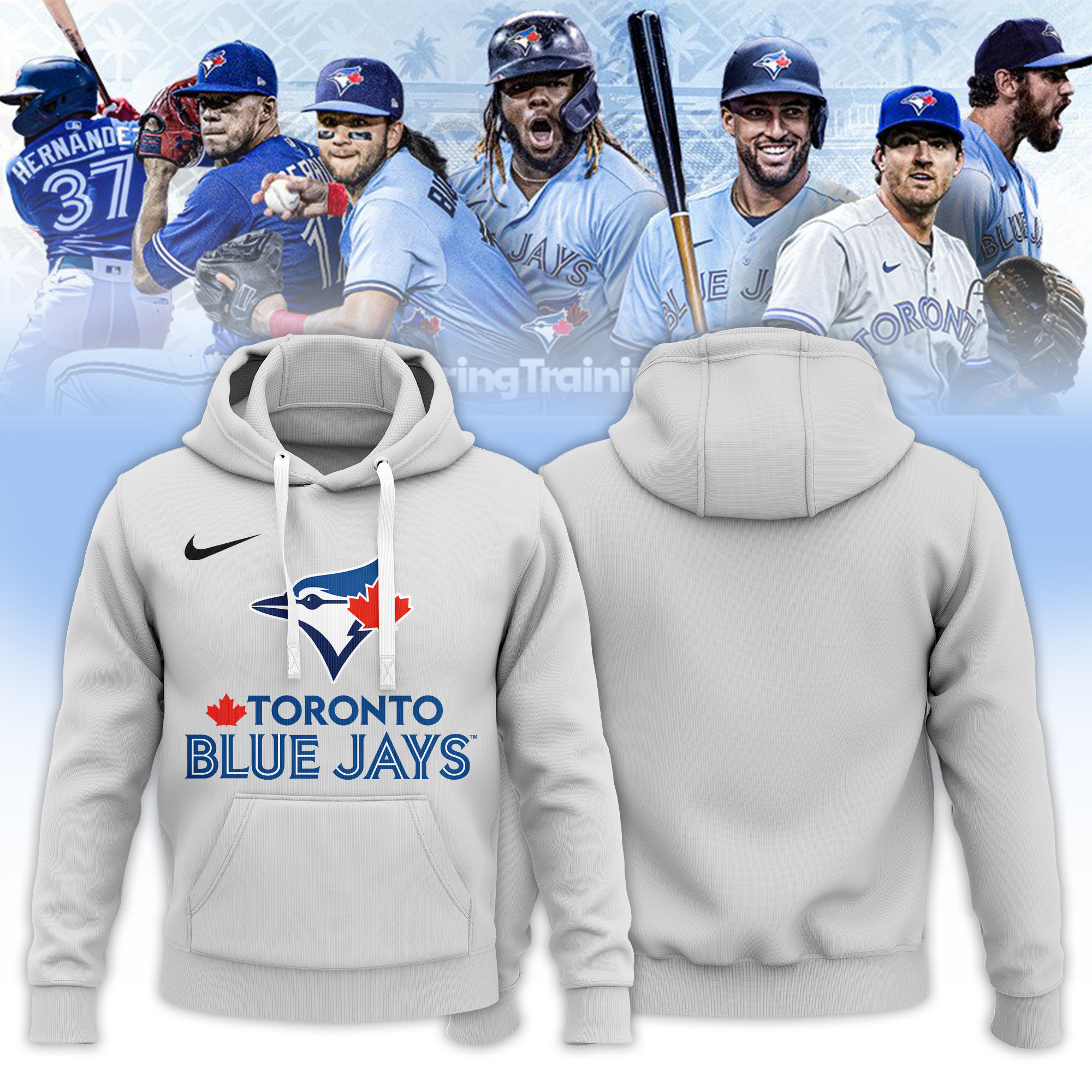 Toronto Blue Jays Branded White Wild Winner Pullover Hoodie - Famjoys Toronto Blue Jays Branded White Wild Winner Pullover Hoodie - Famjoys