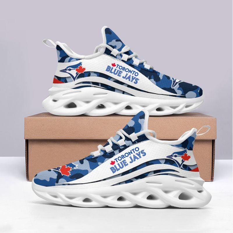 Toronto Blue Jays Camo Pattern Max Soul Shoes NEW019761 - Famjoys Toronto Blue Jays Camo Pattern Max Soul Shoes NEW019761 - Famjoys