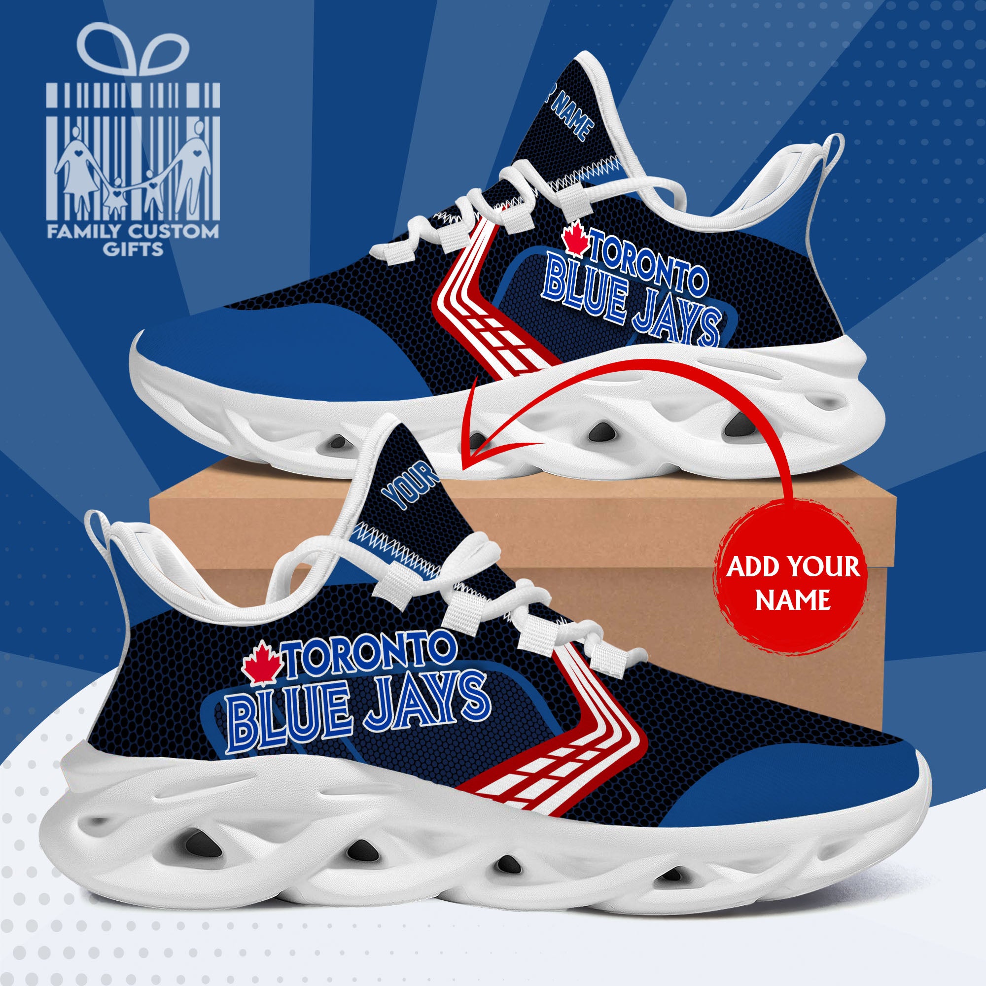 Toronto Blue Jays Custom Baseball Personalized Max Soul Sneakers Running Sport Shoes for Men Women - Famjoys