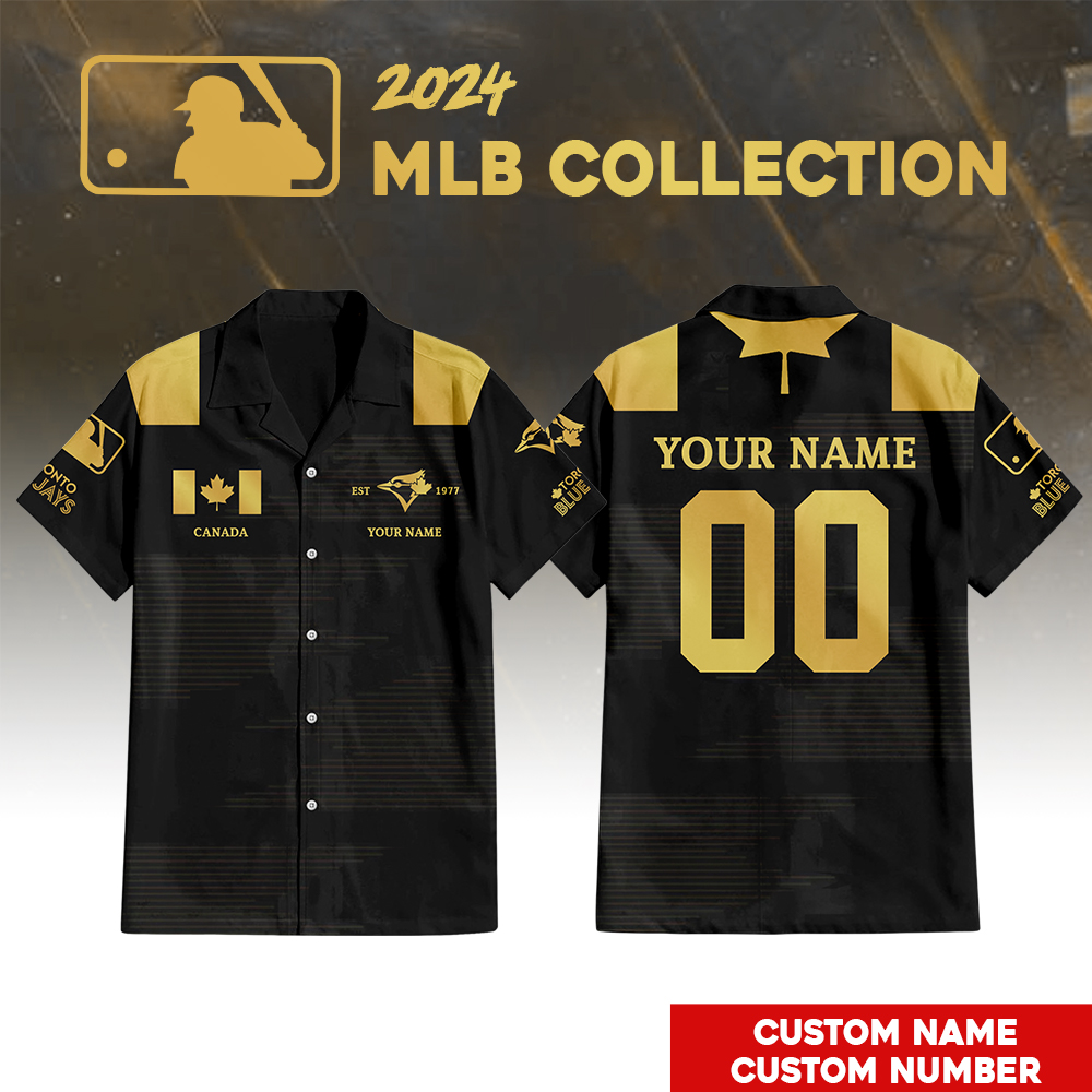 Toronto Blue Jays Golden Hawaiian Shirt - Famjoys Toronto Blue Jays Golden Hawaiian Shirt - Famjoys