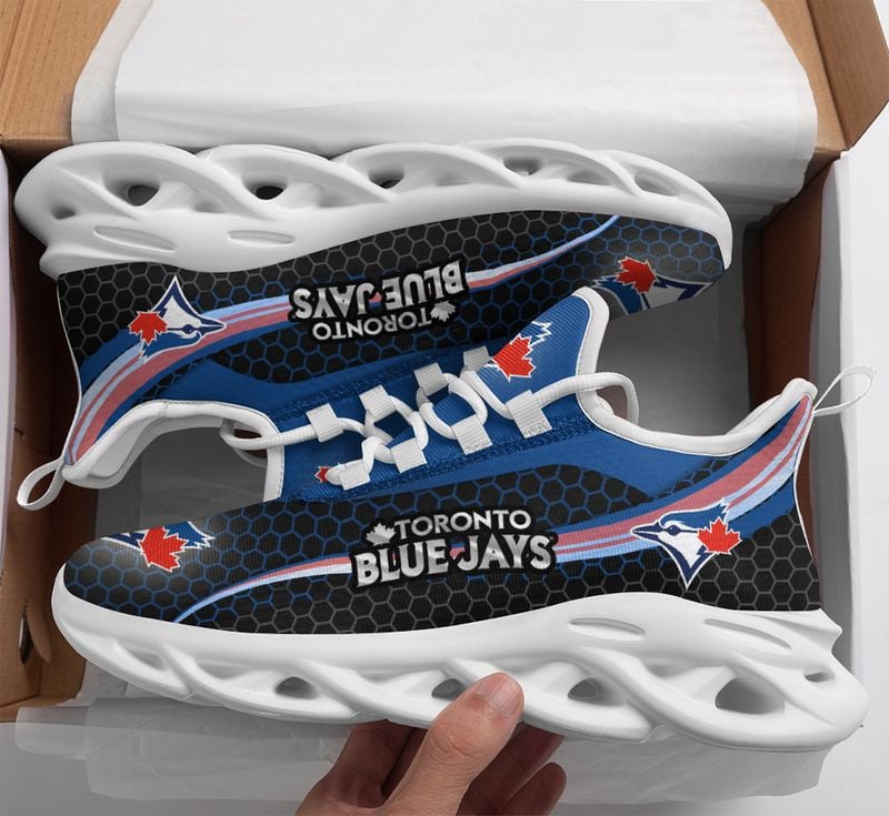 Toronto Blue Jays Honeycomb Pattern Max Soul Shoes NEW019361 - Famjoys Toronto Blue Jays Honeycomb Pattern Max Soul Shoes NEW019361 - Famjoys