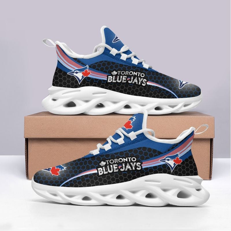 Toronto Blue Jays Honeycomb Pattern Max Soul Shoes NEW019361 - Famjoys Toronto Blue Jays Honeycomb Pattern Max Soul Shoes NEW019361 - Famjoys