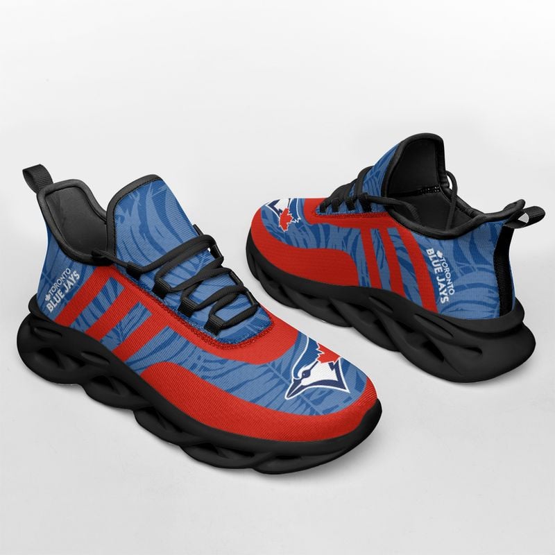 Toronto Blue Jays Leaf and Stripe Pattern Men's and Women's Max Soul Shoes NLA61261 - Famjoys Toronto Blue Jays Leaf and Stripe Pattern Men's and Women's Max Soul Shoes NLA61261 - Famjoys