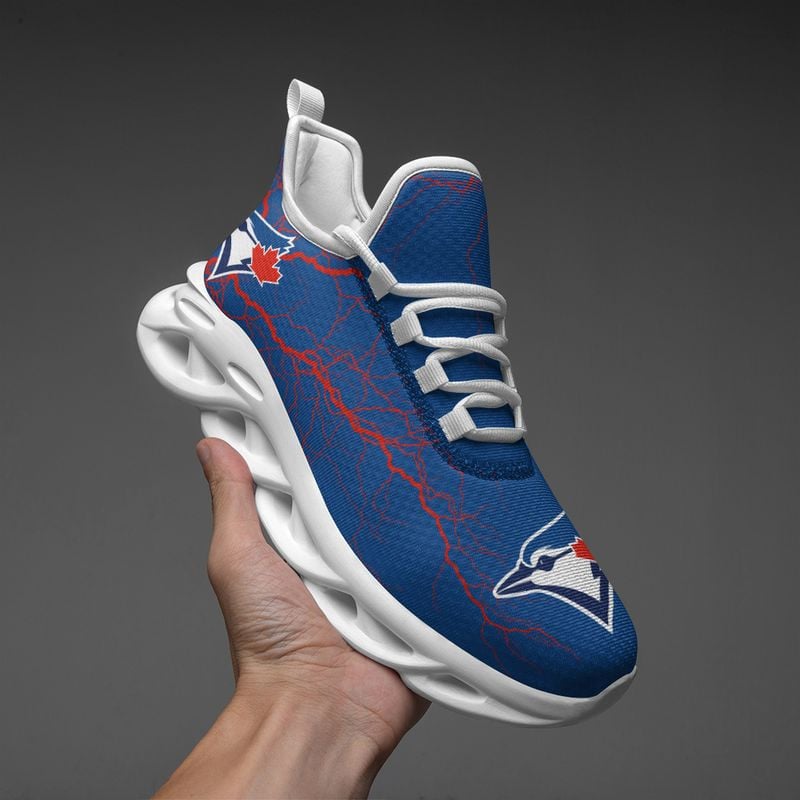 Toronto Blue Jays Lightning Pattern Max Soul Shoes NEW020561 - Famjoys Toronto Blue Jays Lightning Pattern Max Soul Shoes NEW020561 - Famjoys