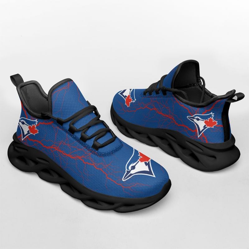 Toronto Blue Jays Lightning Pattern Max Soul Shoes NEW020561 - Famjoys Toronto Blue Jays Lightning Pattern Max Soul Shoes NEW020561 - Famjoys