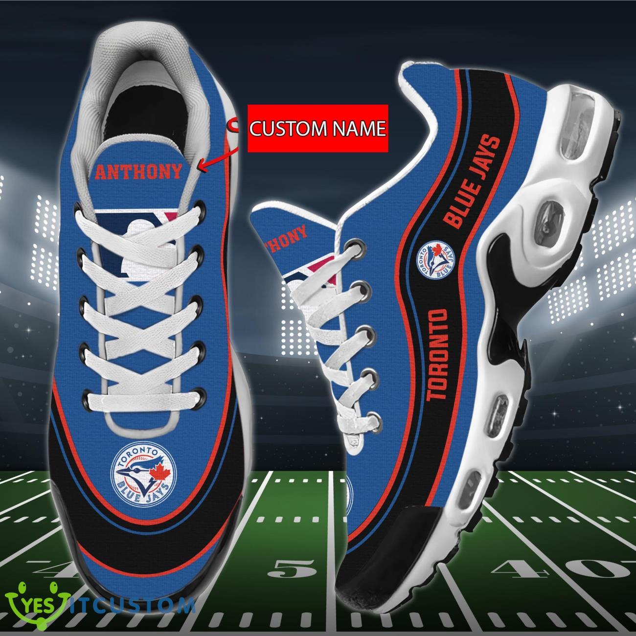 Toronto Blue Jays MLB Personalized Name Air Cushion Sports Shoes Sneaker KLTNS220472 - Famjoys Toronto Blue Jays MLB Personalized Name Air Cushion Sports Shoes Sneaker KLTNS220472 - Famjoys