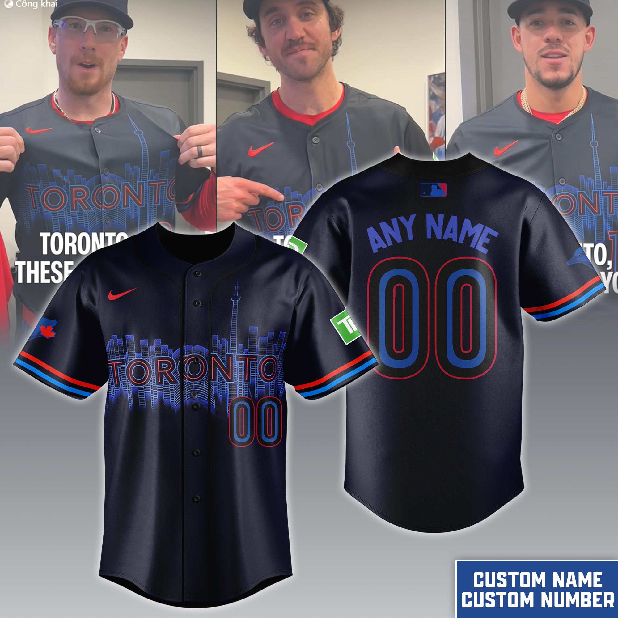 Toronto Blue Jays Navy City Connect Limited Jersey Custom Name Number - Famjoys Toronto Blue Jays Navy City Connect Limited Jersey Custom Name Number - Famjoys