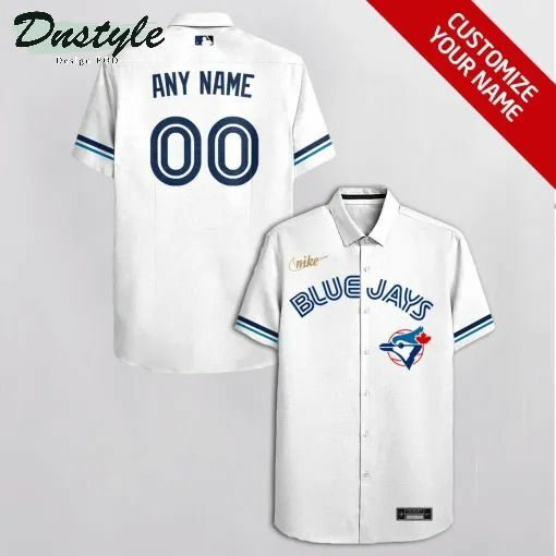 Toronto Blue Jays Personalized White Hawaiian Shirt - Famjoys Toronto Blue Jays Personalized White Hawaiian Shirt - Famjoys