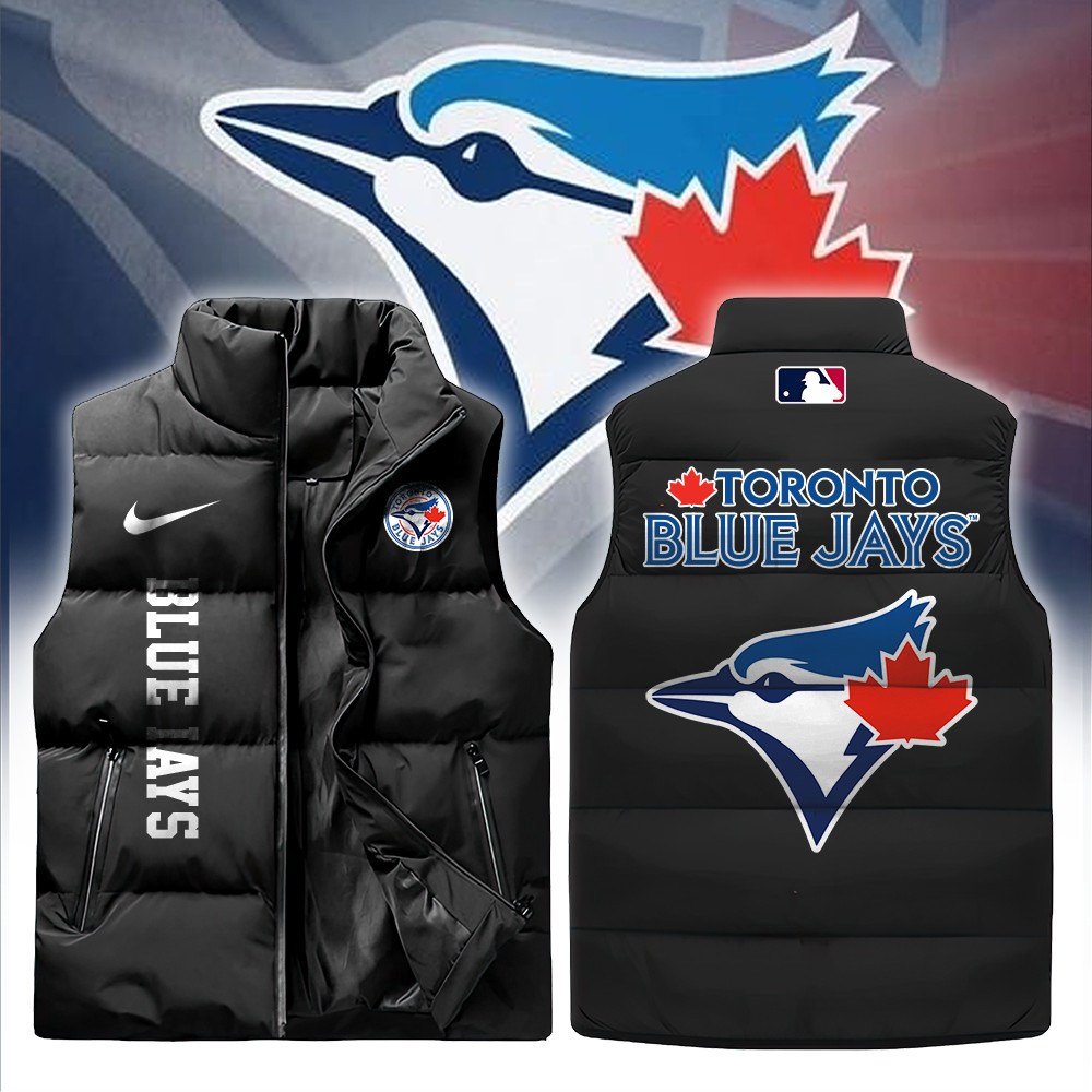 Toronto Blue Jays Sleeveless Jacket Hoodie - Famjoys Toronto Blue Jays Sleeveless Jacket Hoodie - Famjoys