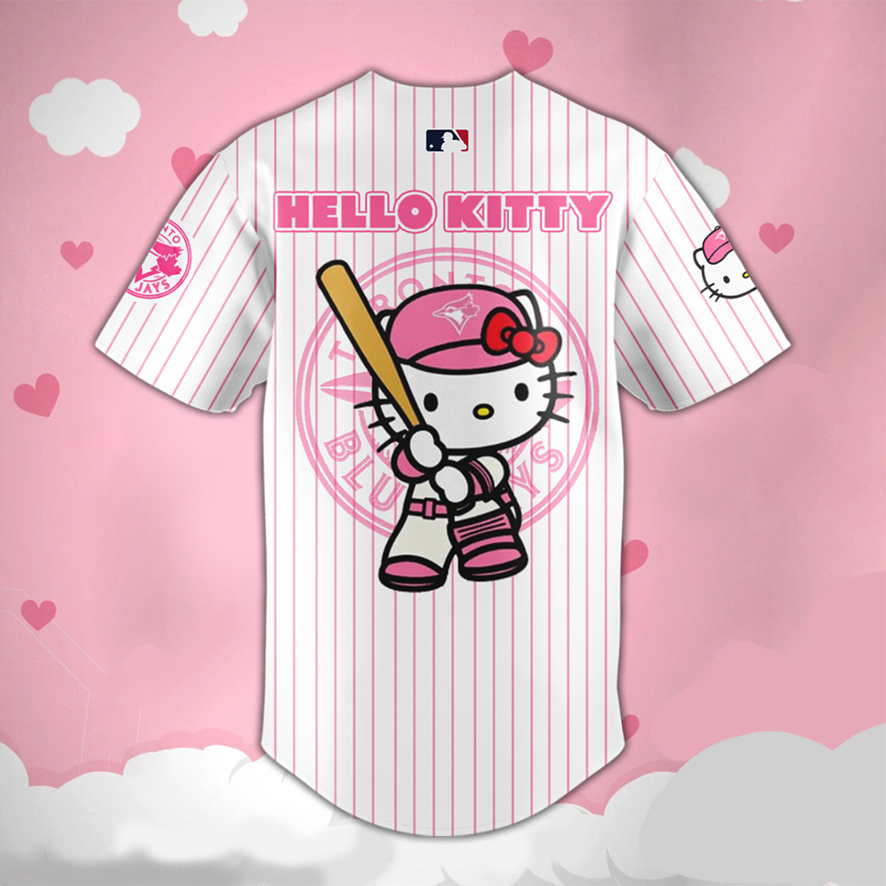 Toronto Blue Jays x Hello Kitty Night Baseball Jersey - Famjoys Toronto Blue Jays x Hello Kitty Night Baseball Jersey - Famjoys