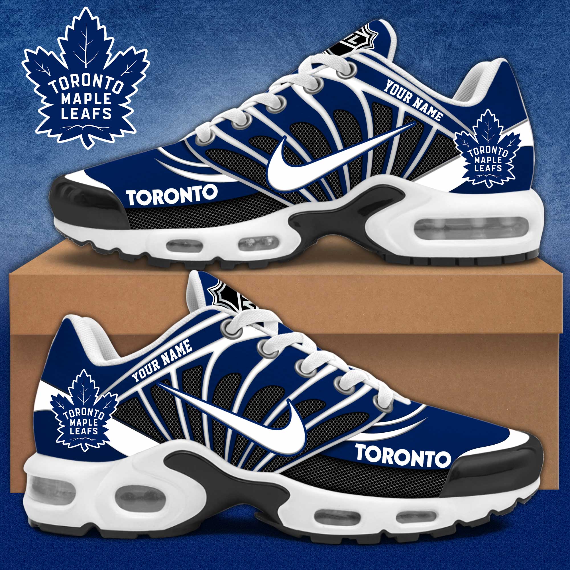Toronto Maple Leafs Air Max Plus Sneakers - Famjoys Toronto Maple Leafs Air Max Plus Sneakers - Famjoys