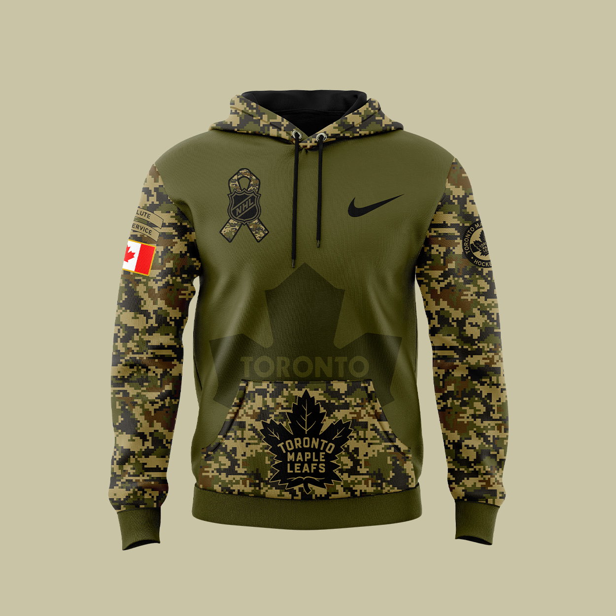 Toronto Maple Leafs Camo Salute to Service Club Premium Fleece Pullover Hoodie - Famjoys Toronto Maple Leafs Camo Salute to Service Club Premium Fleece Pullover Hoodie - Famjoys