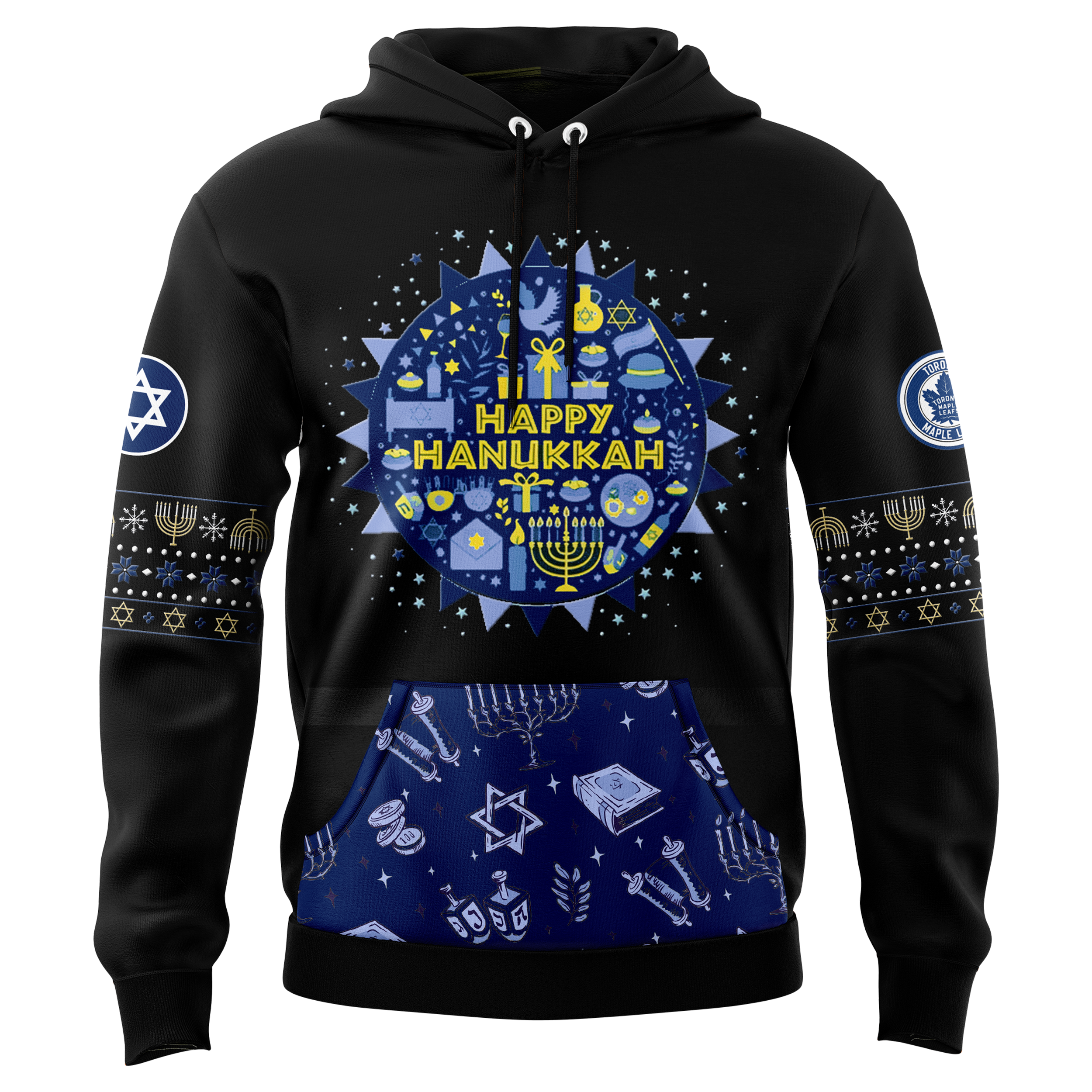 Toronto Maple Leafs Hanukkah Holliday Premium Pullover Hoodie - Famjoys Toronto Maple Leafs Hanukkah Holliday Premium Pullover Hoodie - Famjoys