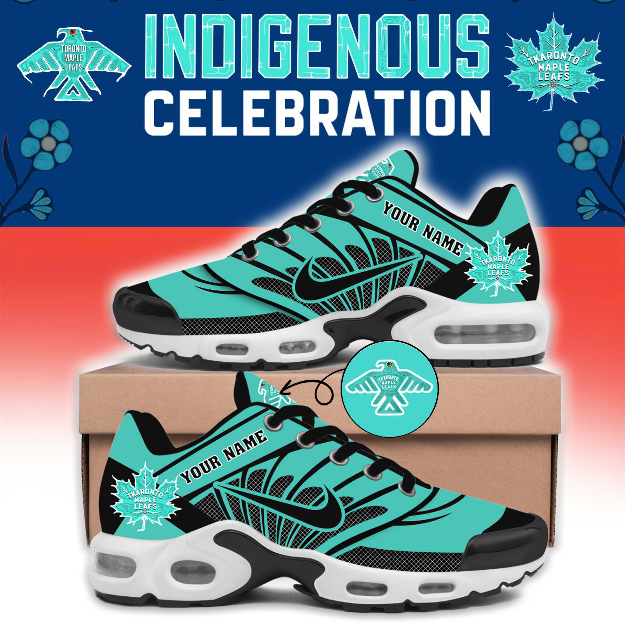 Toronto Maple Leafs Indigenous Celebration Custom Air Max Plus - Famjoys Toronto Maple Leafs Indigenous Celebration Custom Air Max Plus - Famjoys