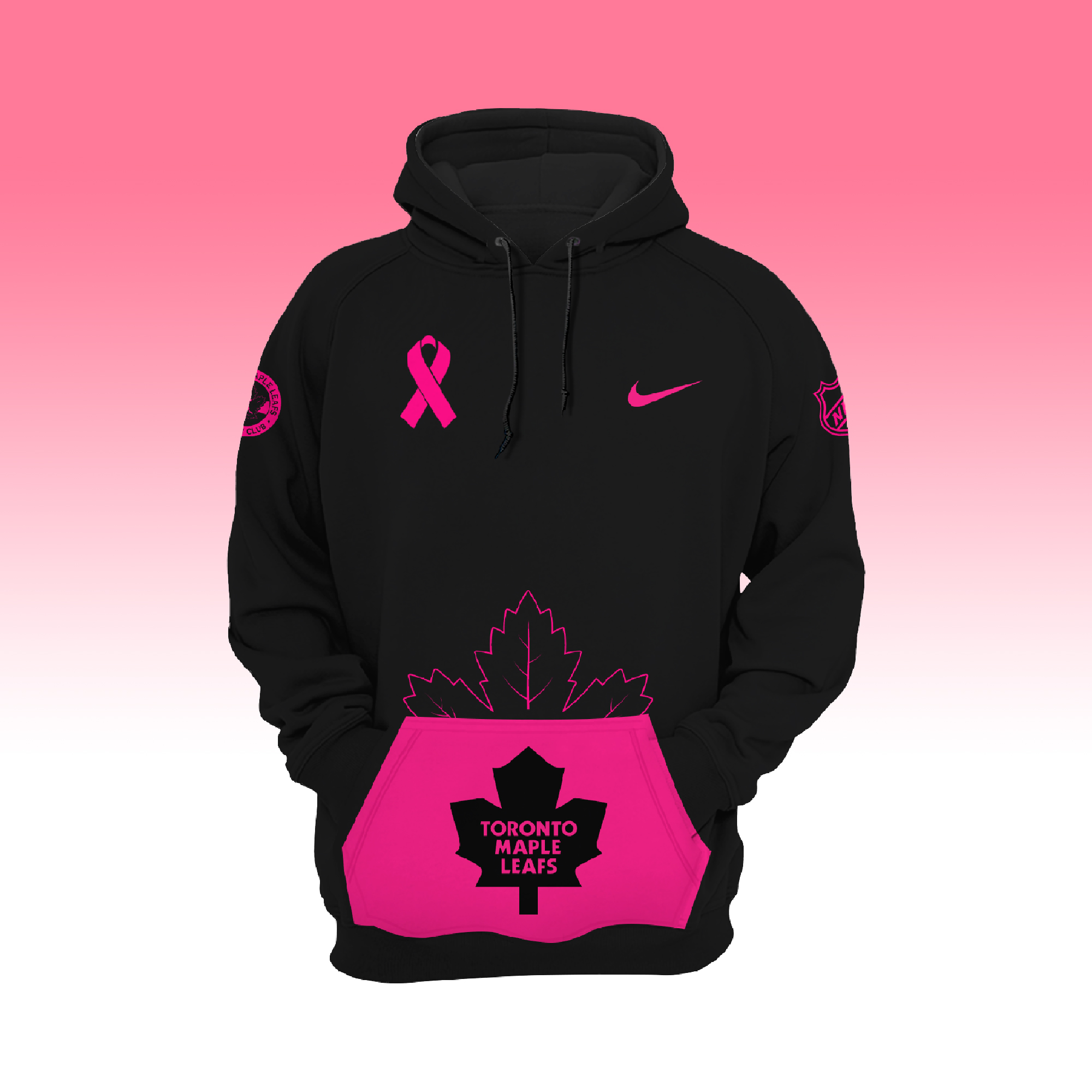 Toronto Maple Leafs NHL Breast Cancer Awareness Month Pullover Hoodie - Famjoys Toronto Maple Leafs NHL Breast Cancer Awareness Month Pullover Hoodie - Famjoys