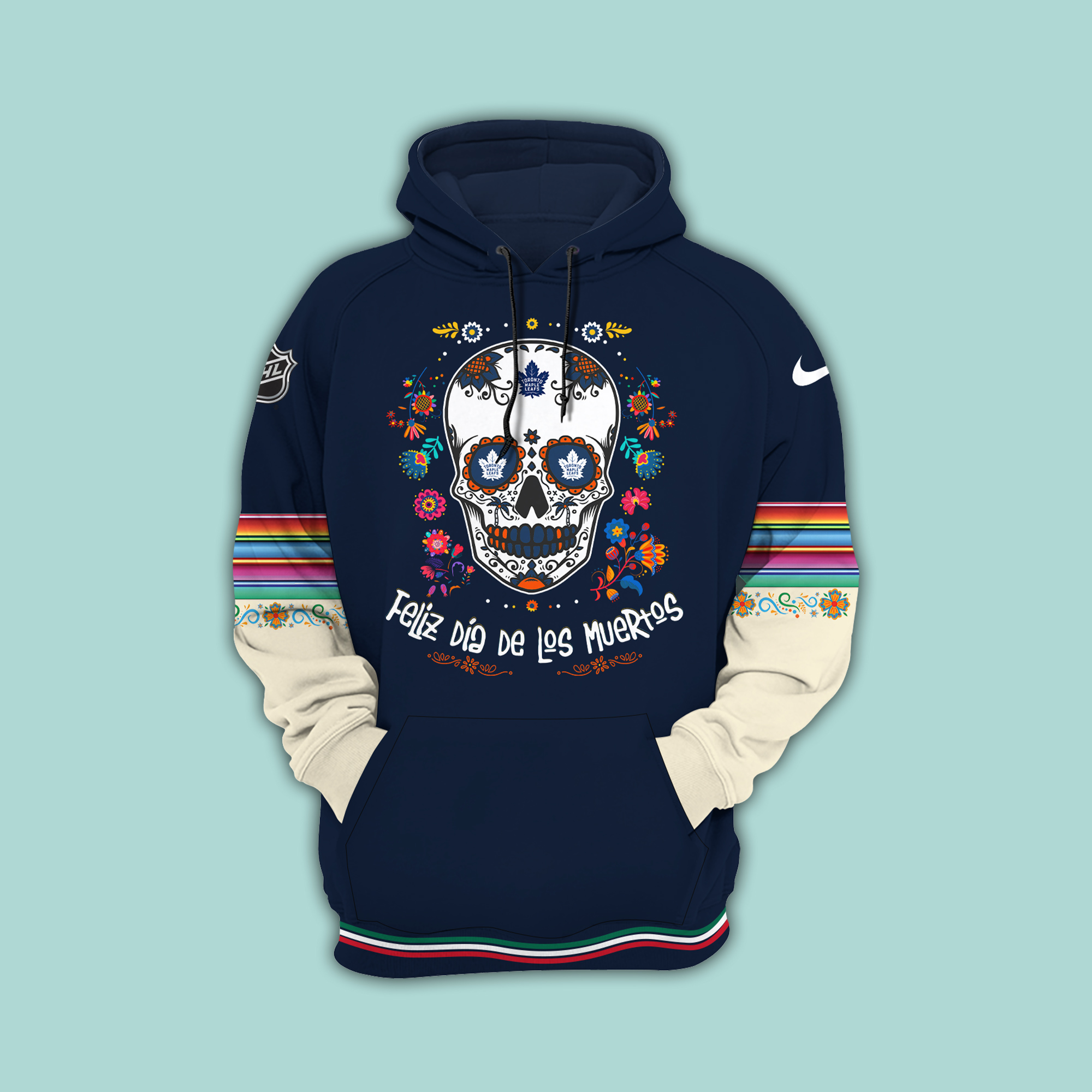 Toronto Maple Leafs NHL Dia De Los Muertos Premium Pullover Hoodie - Famjoys Toronto Maple Leafs NHL Dia De Los Muertos Premium Pullover Hoodie - Famjoys