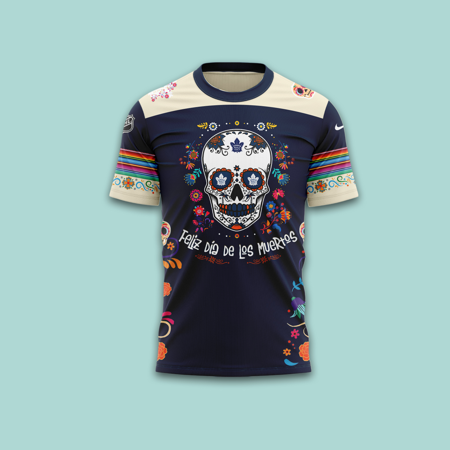 Toronto Maple Leafs NHL Dia De Los Muertos Premium Tee - Famjoys Toronto Maple Leafs NHL Dia De Los Muertos Premium Tee - Famjoys