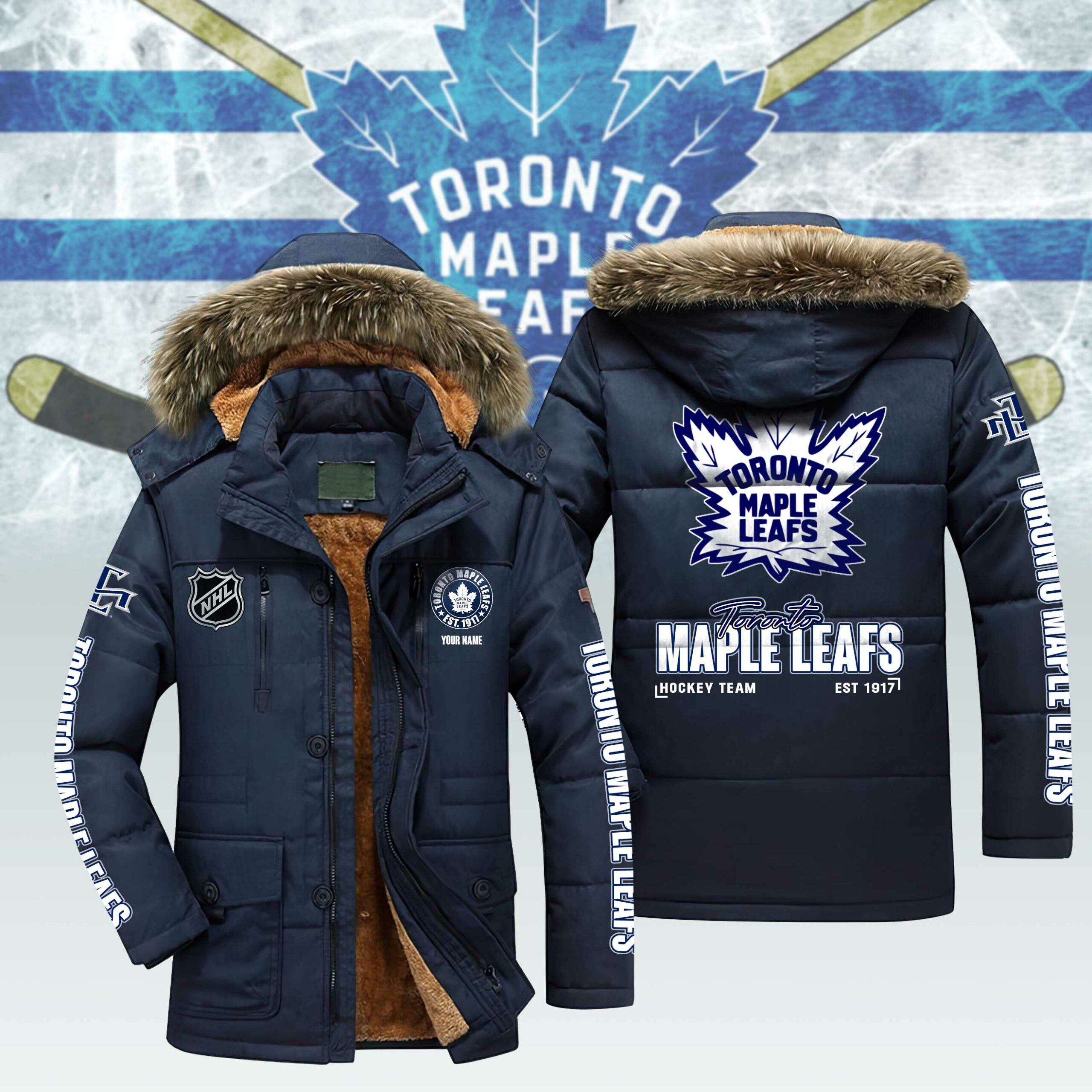 Toronto Maple Leafs NHL Fleece Parka - Famjoys Toronto Maple Leafs NHL Fleece Parka - Famjoys