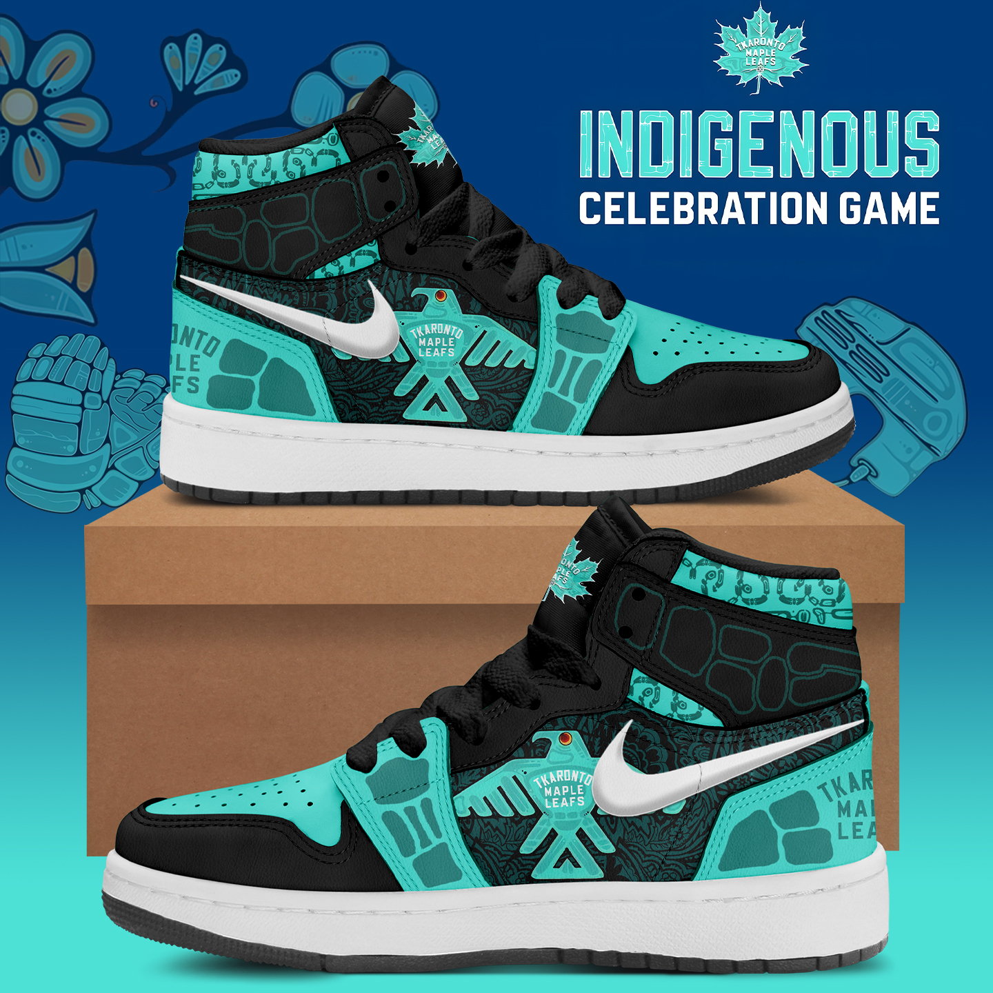 Toronto Maple Leafs Premium Shoes for Indigenous Heritage Night - Famjoys Toronto Maple Leafs Premium Shoes for Indigenous Heritage Night - Famjoys