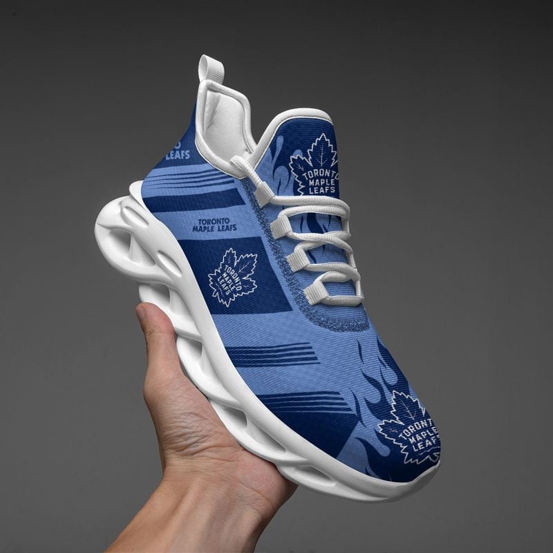 Toronto Maple Leafs Stripe and Fire Pattern Max Soul Shoes NEW019667 - Famjoys Toronto Maple Leafs Stripe and Fire Pattern Max Soul Shoes NEW019667 - Famjoys