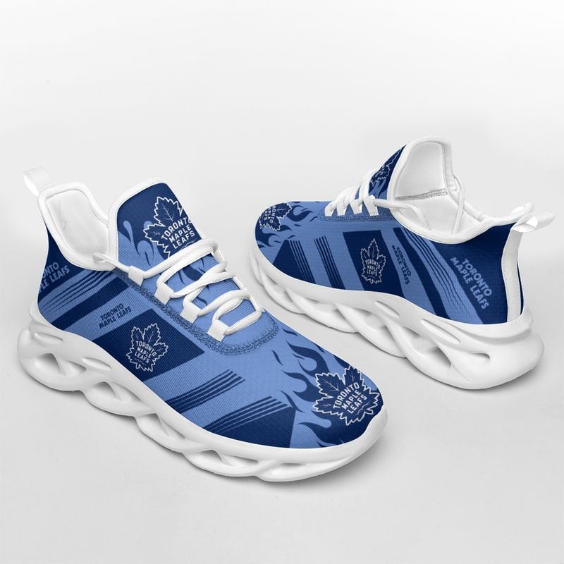 Toronto Maple Leafs Stripe and Fire Pattern Max Soul Shoes NEW019667 - Famjoys Toronto Maple Leafs Stripe and Fire Pattern Max Soul Shoes NEW019667 - Famjoys