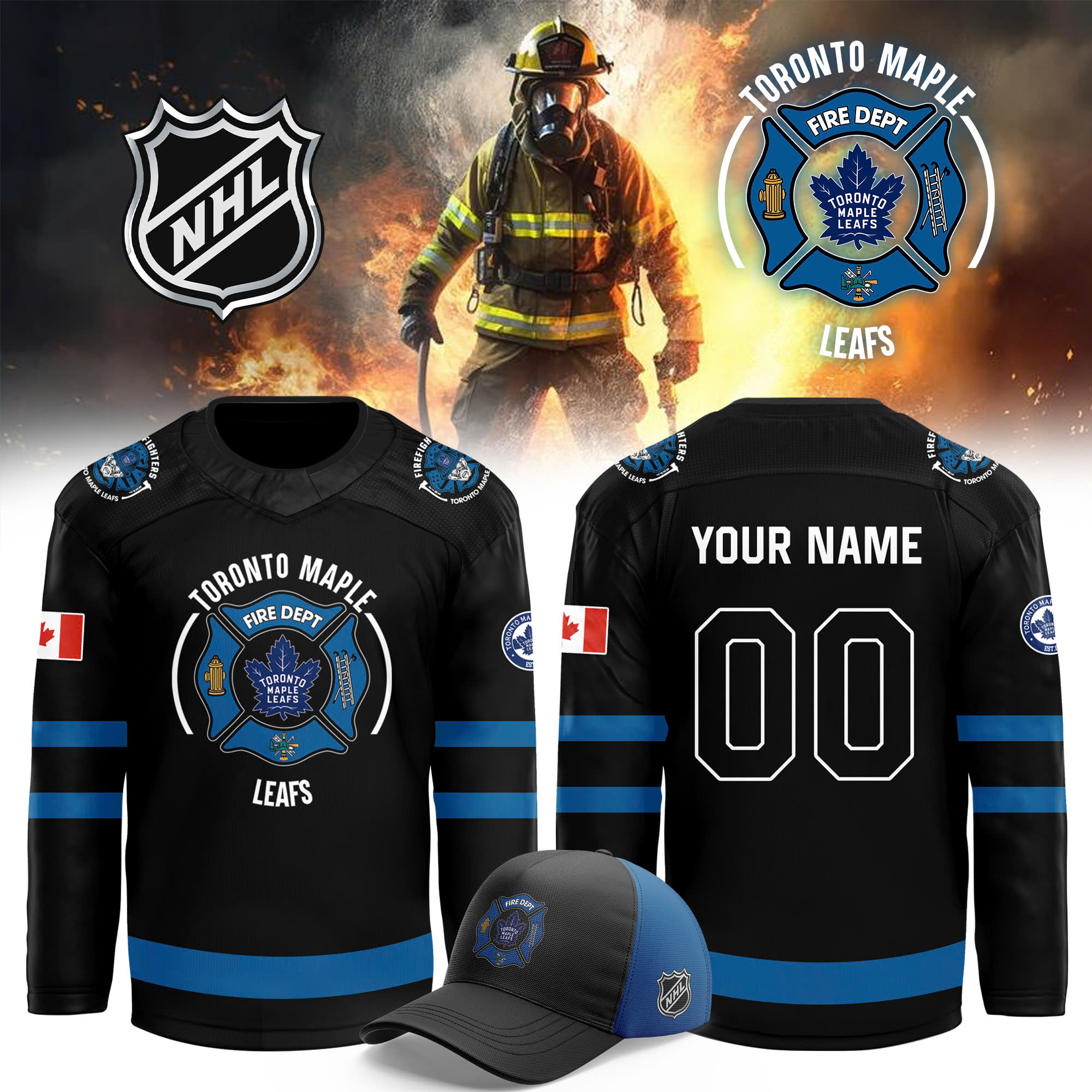 Toronto Maple Leafs x Firefighter Appreciation Night Premium Personalized Jersey - Famjoys Toronto Maple Leafs x Firefighter Appreciation Night Premium Personalized Jersey - Famjoys