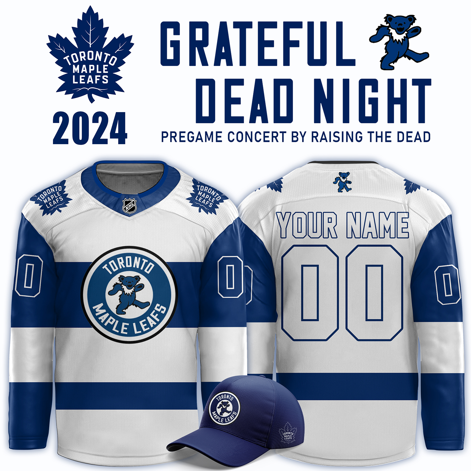 Toronto Maple Leafs x Grateful Dead Night Custom Jersey - Famjoys Toronto Maple Leafs x Grateful Dead Night Custom Jersey - Famjoys