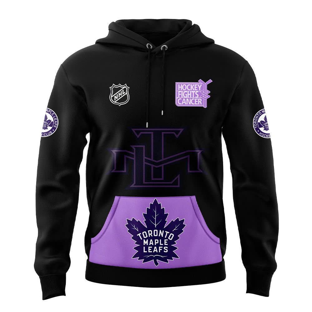 Toronto Maple Leafs x Hockey Fight Cancer Hoodie - Famjoys Toronto Maple Leafs x Hockey Fight Cancer Hoodie - Famjoys
