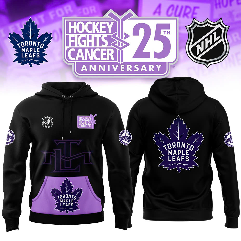 Toronto Maple Leafs x Hockey Fight Cancer Hoodie - Famjoys Toronto Maple Leafs x Hockey Fight Cancer Hoodie - Famjoys