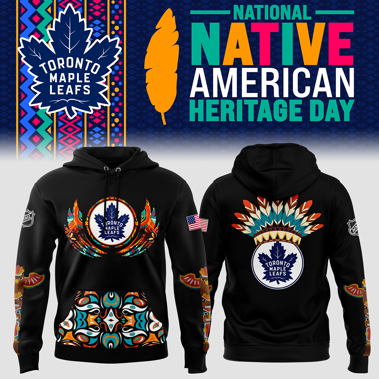 Toronto Maple Leafs x NHL Native American Heritage Month Premium Hoodie - Famjoys Toronto Maple Leafs x NHL Native American Heritage Month Premium Hoodie - Famjoys