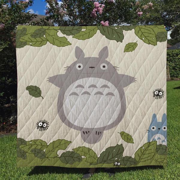Totoro Leaf Quilt Blanket - Famjoys Totoro Leaf Quilt Blanket - Famjoys