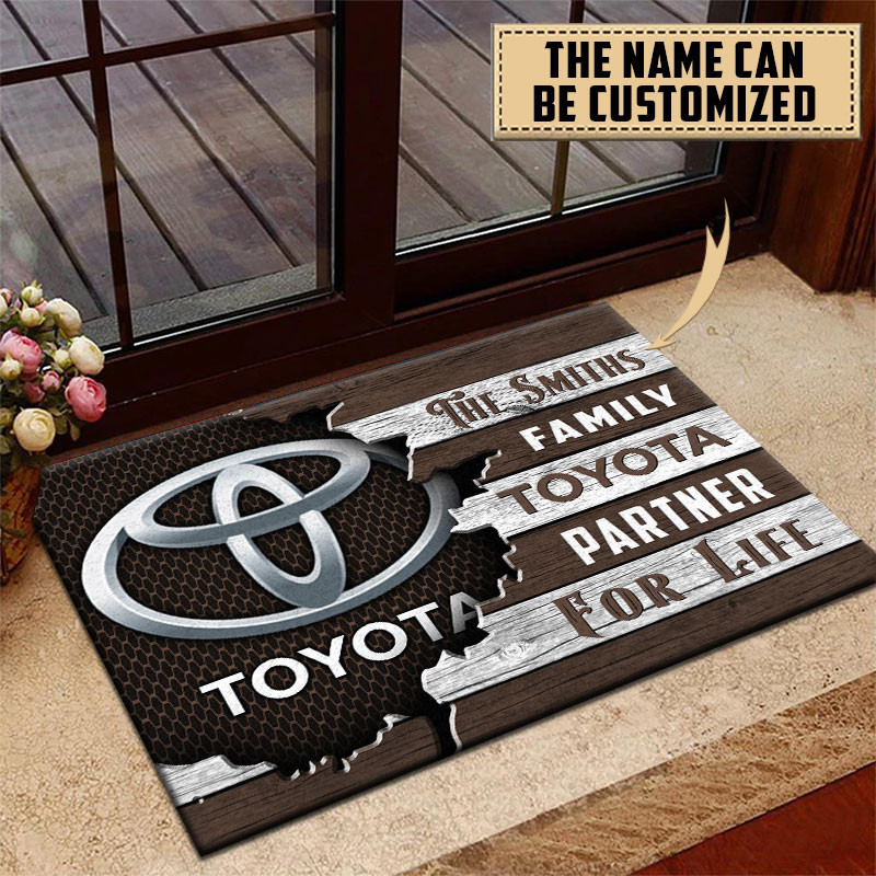 Toyota Doormat Custom Name, Multicolor - Famjoys Toyota Doormat Custom Name, Multicolor - Famjoys