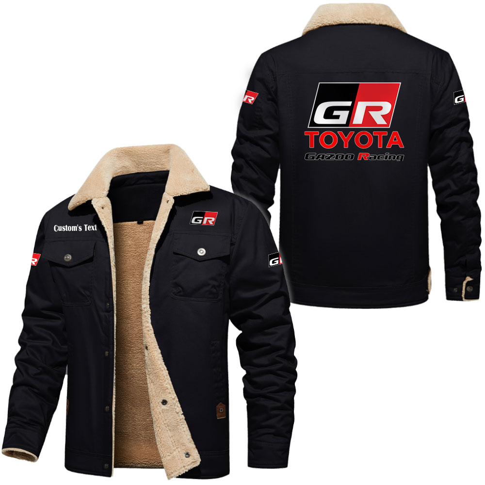 Toyota gazoo racing Cargo Fleece Lined Cotton Jacket Multicolor, vintage style, customize name 