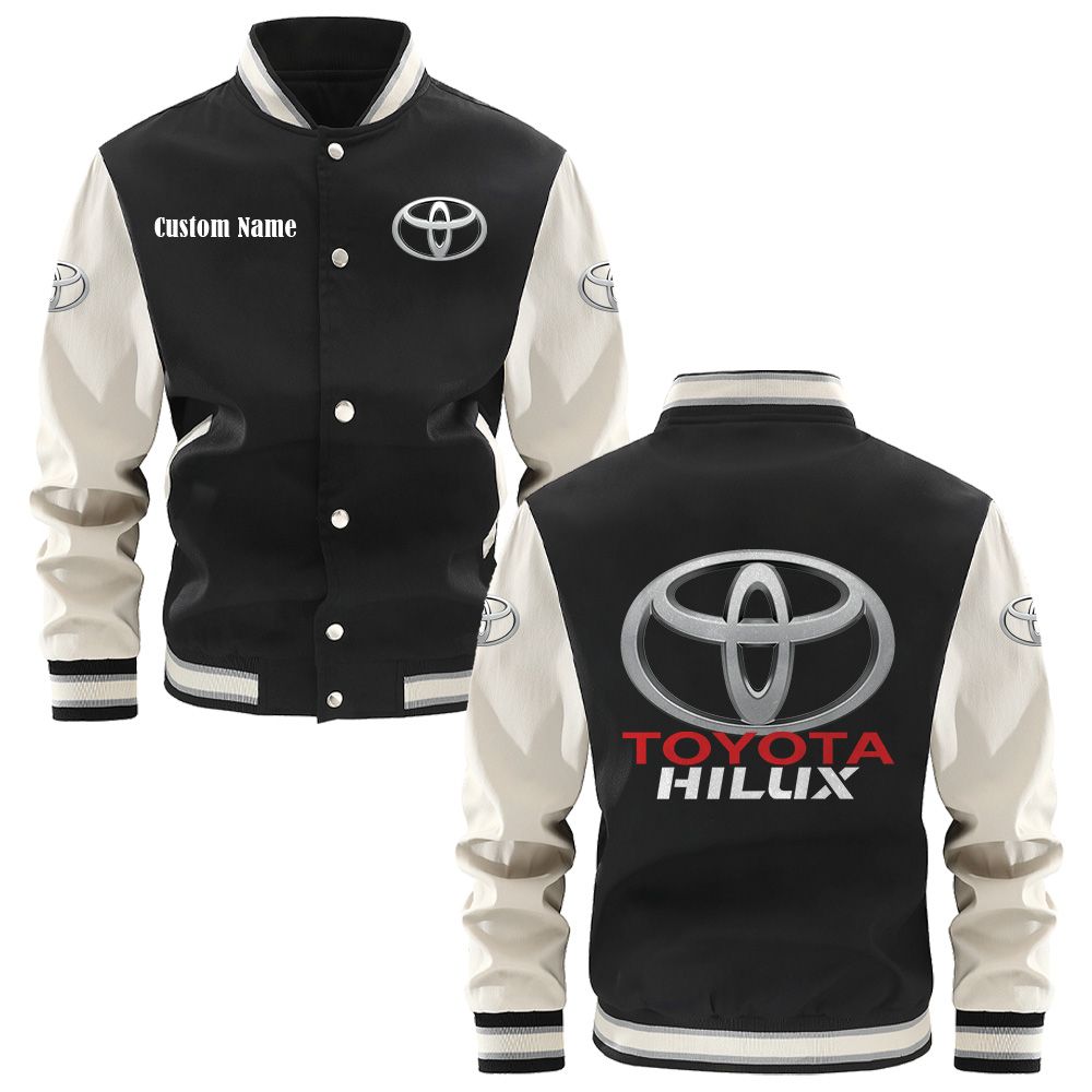 Toyota Hilux Varsity Jacket, Baseball jacket, Letterman Jacket Customize Name, Multicolor - Famjoys Toyota Hilux Varsity Jacket, Baseball jacket, Letterman Jacket Customize Name, Multicolor - Famjoys