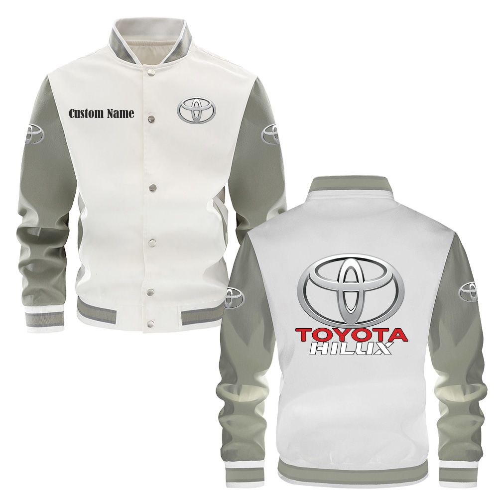 Toyota Hilux Varsity Jacket, Baseball jacket, Letterman Jacket Customize Name, Multicolor - Famjoys Toyota Hilux Varsity Jacket, Baseball jacket, Letterman Jacket Customize Name, Multicolor - Famjoys