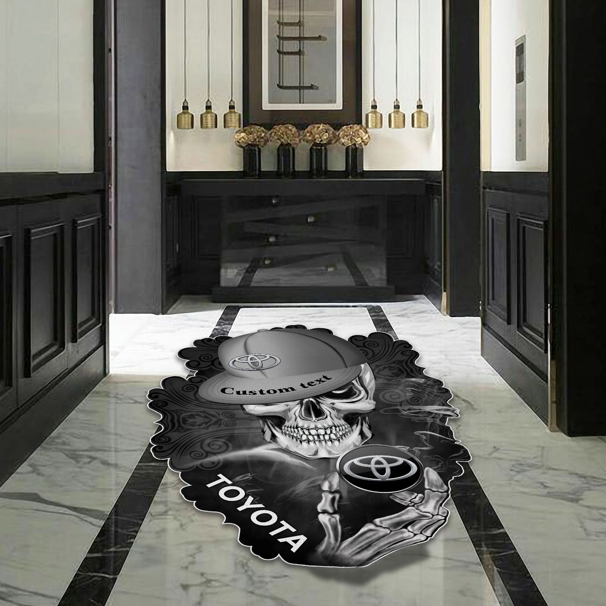 Toyota Motor Corporation Skull Shaped Luxurious Doormat, Rug Home Decor, Custom name - Famjoys Toyota Motor Corporation Skull Shaped Luxurious Doormat, Rug Home Decor, Custom name - Famjoys