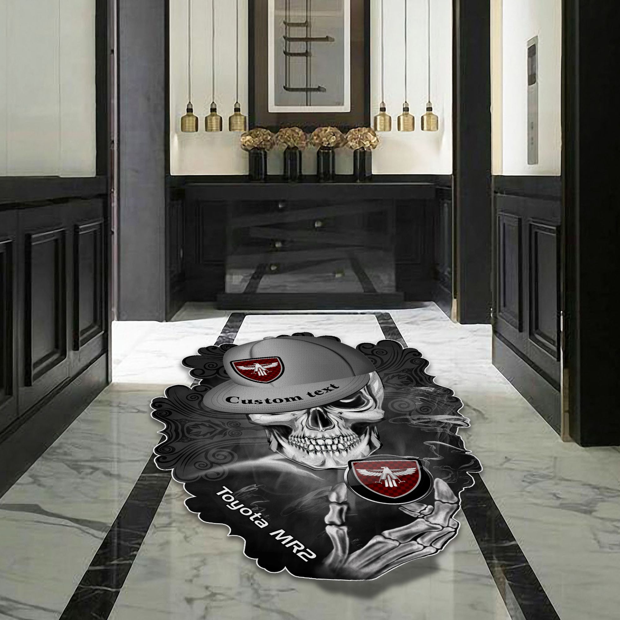 Toyota mr2 Skull Shaped Luxurious Doormat, Rug Home Decor, Custom name - Famjoys Toyota mr2 Skull Shaped Luxurious Doormat, Rug Home Decor, Custom name - Famjoys