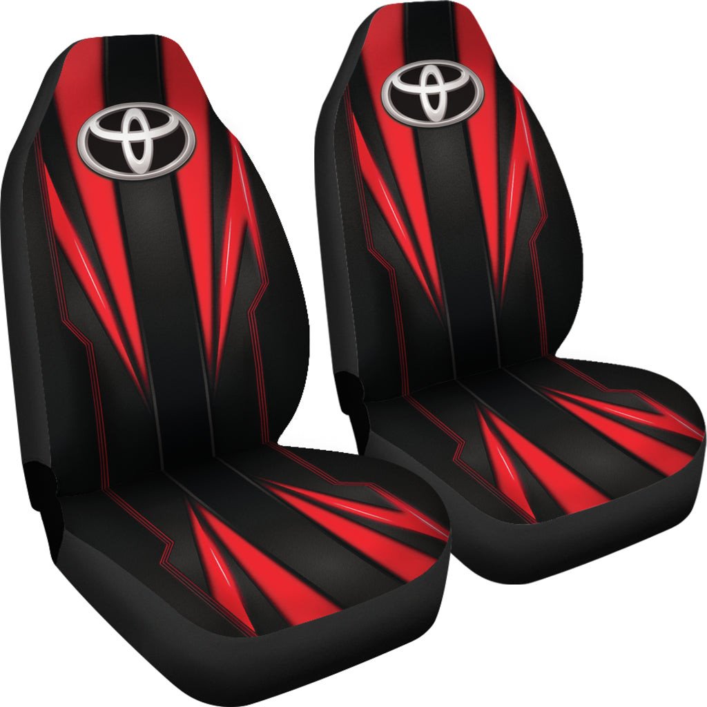 Toyota Red Logo Car Seat Covers Metal Abstract Ph220913 -04 - Famjoys Toyota Red Logo Car Seat Covers Metal Abstract Ph220913 -04 - Famjoys