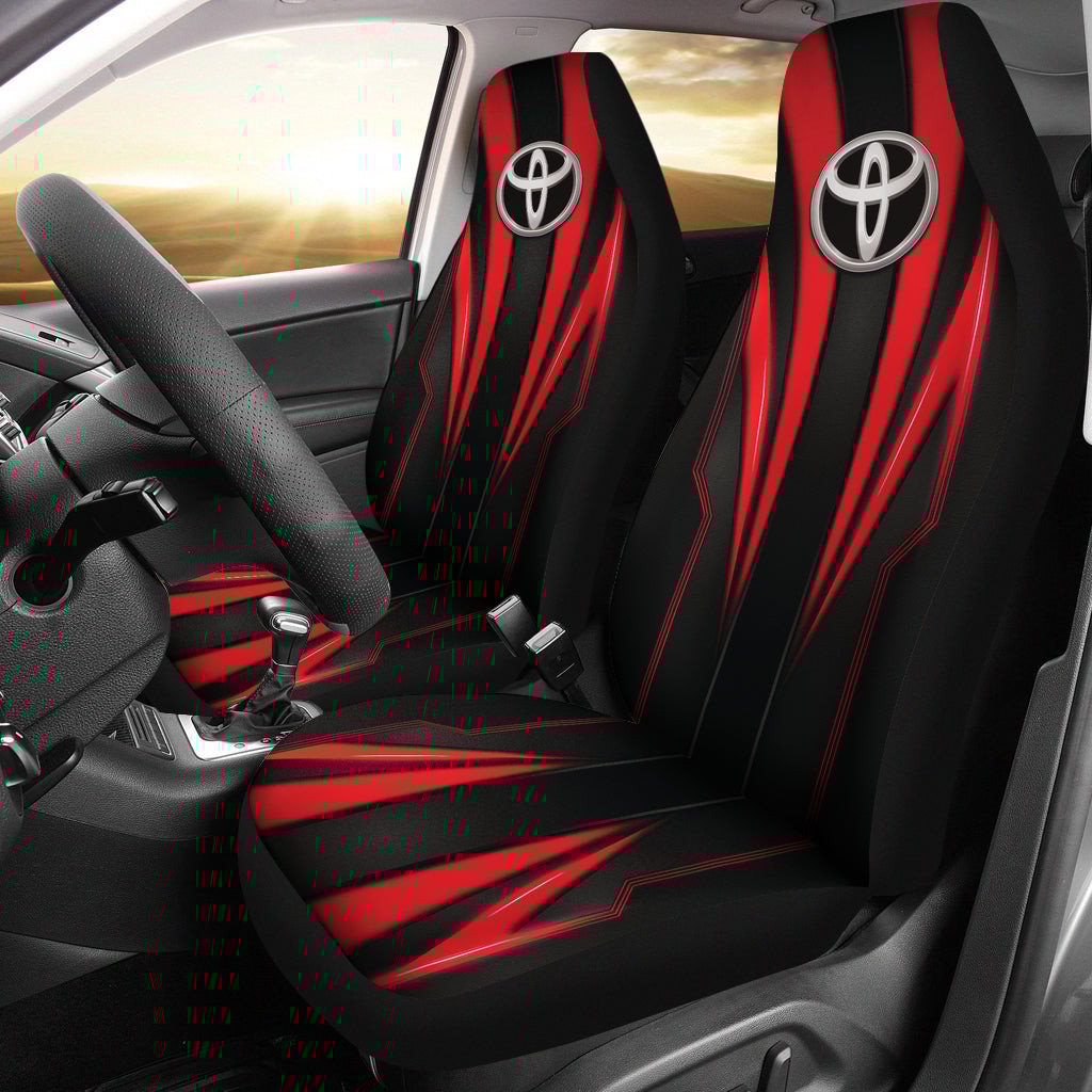 Toyota Red Logo Car Seat Covers Metal Abstract Ph220913 -04 - Famjoys Toyota Red Logo Car Seat Covers Metal Abstract Ph220913 -04 - Famjoys
