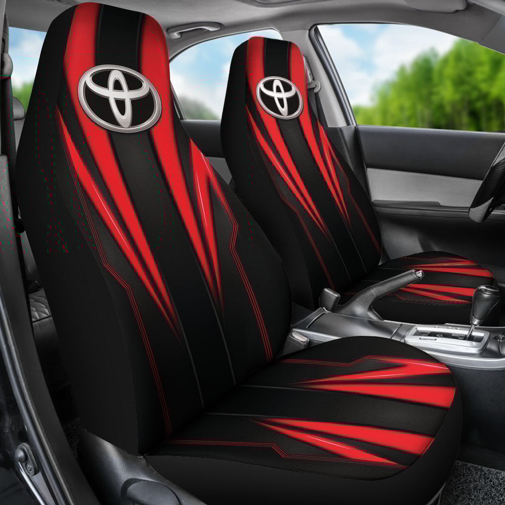 Toyota Red Logo Car Seat Covers Metal Abstract Ph220913 -04 - Famjoys Toyota Red Logo Car Seat Covers Metal Abstract Ph220913 -04 - Famjoys