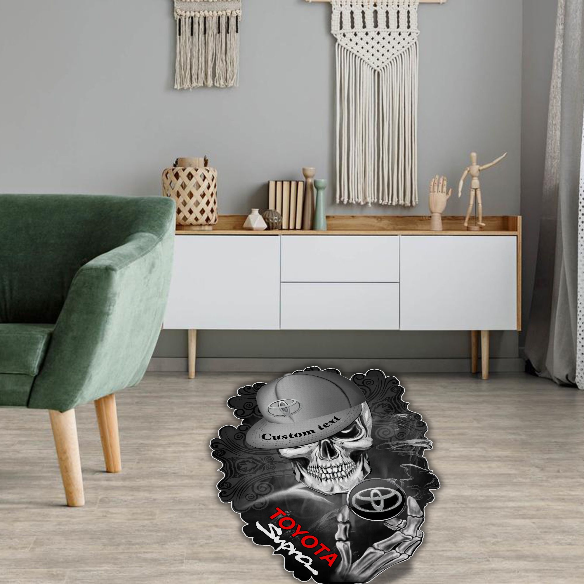 Toyota supra Skull Shaped Luxurious Doormat, Rug Home Decor, Custom name - Famjoys Toyota supra Skull Shaped Luxurious Doormat, Rug Home Decor, Custom name - Famjoys