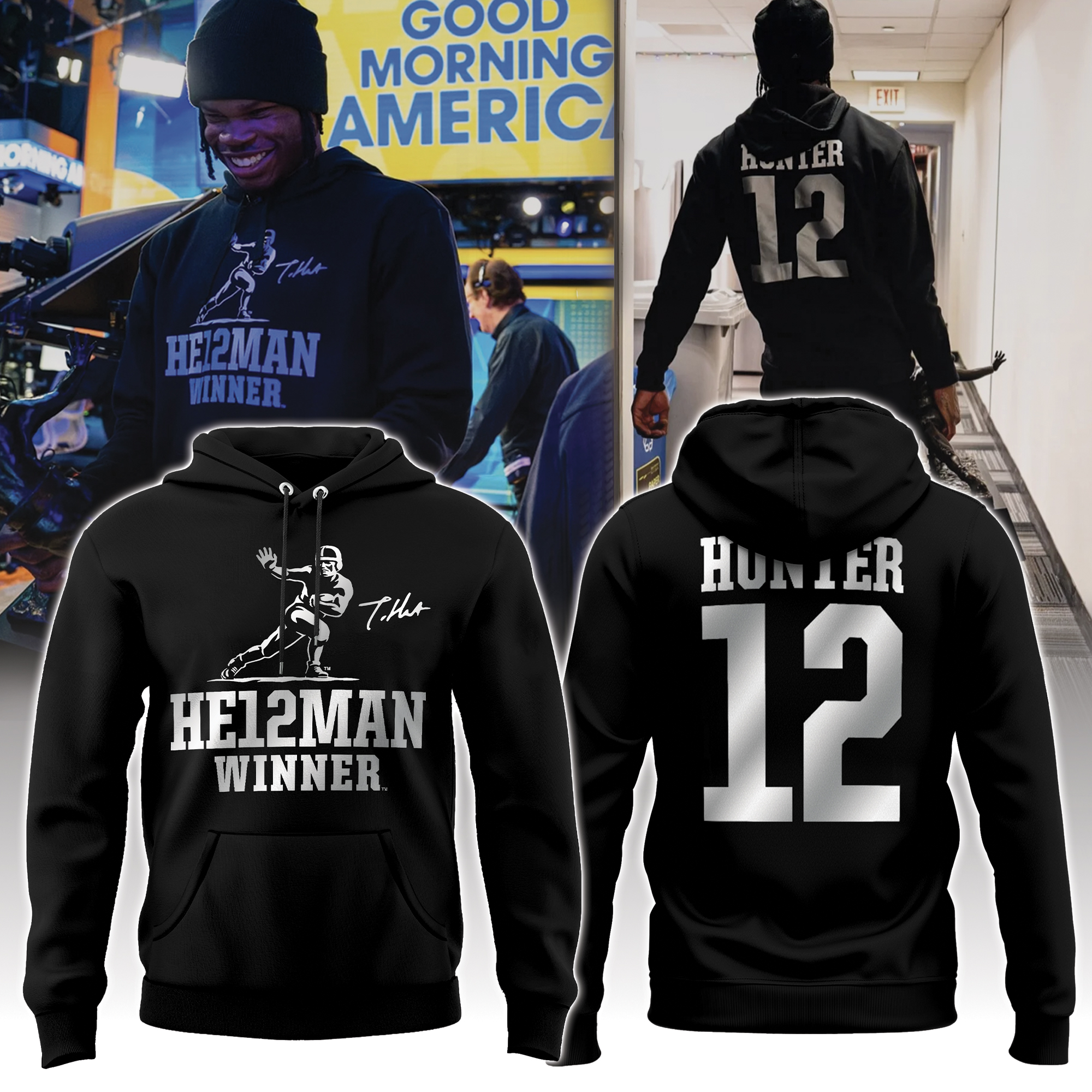 Travis Hunter Heisman Winner Signature Hooide - Famjoys Travis Hunter Heisman Winner Signature Hooide - Famjoys