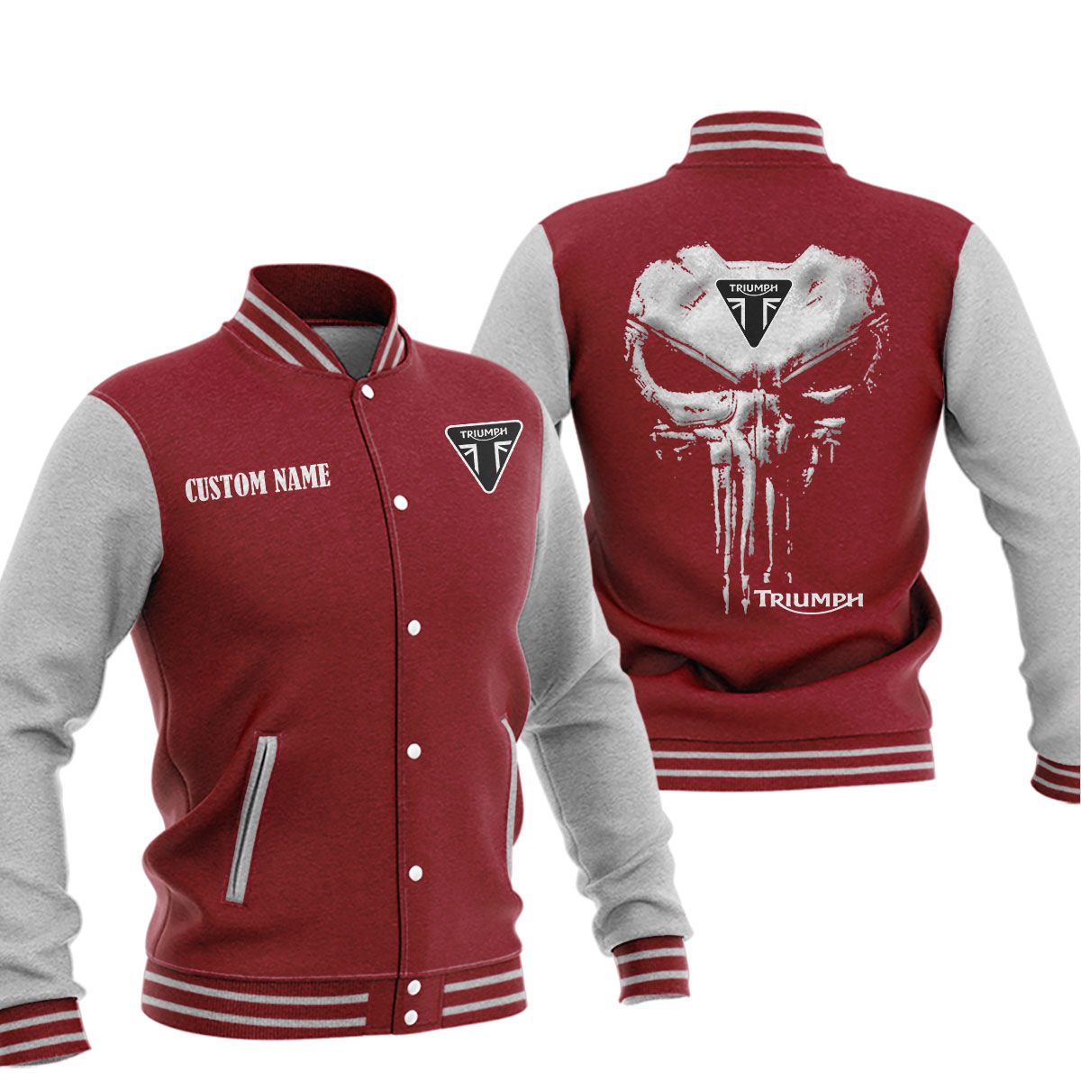 Triumph Motorcycles Baseball Jacket, Multicolor - Famjoys Triumph Motorcycles Baseball Jacket, Multicolor - Famjoys