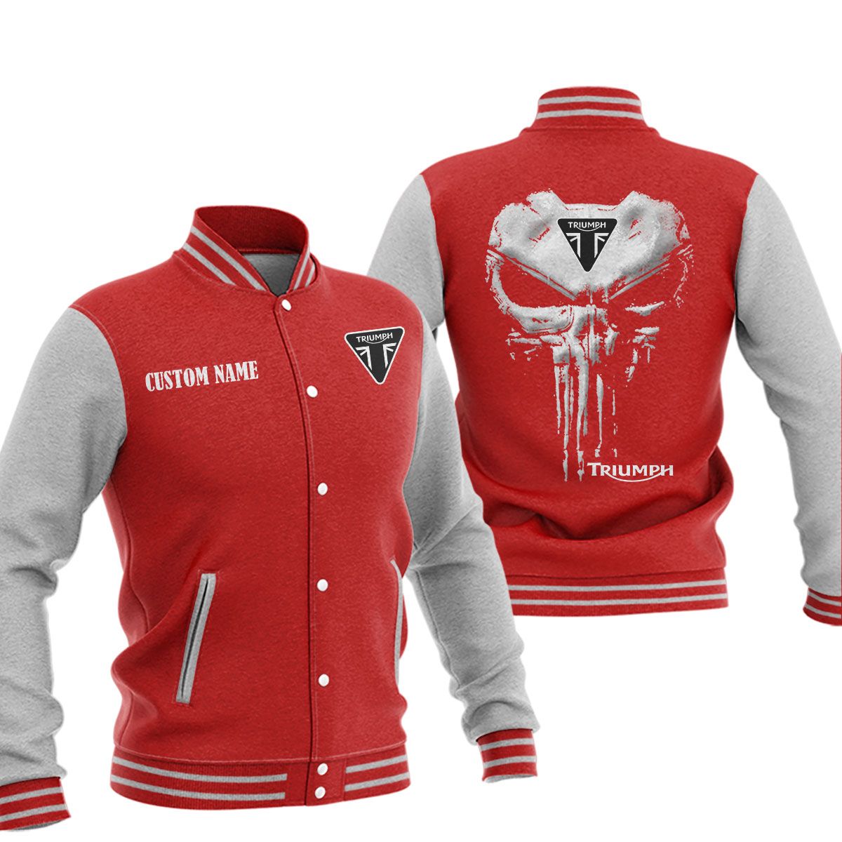 Triumph Motorcycles Baseball Jacket, Multicolor - Famjoys Triumph Motorcycles Baseball Jacket, Multicolor - Famjoys