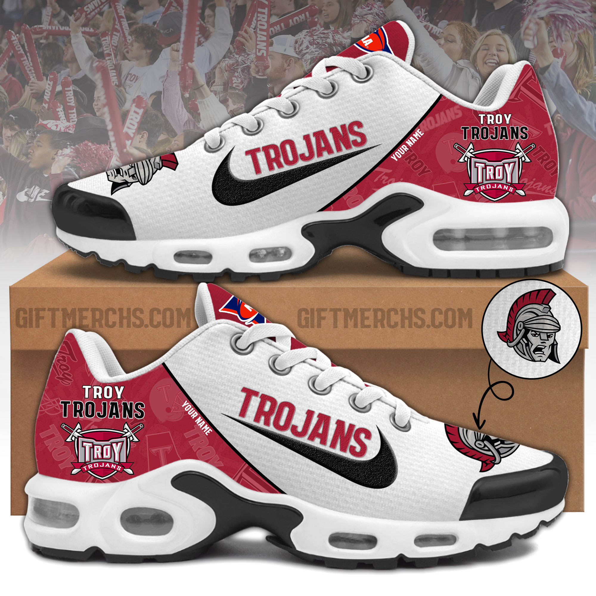Troy Trojans Personalized Shoes - Famjoys Troy Trojans Personalized Shoes - Famjoys